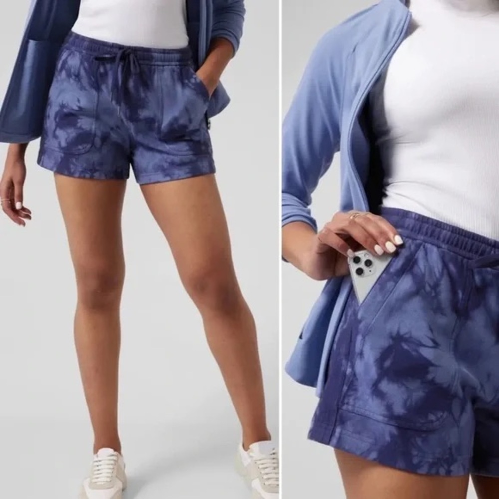 Athleta Blue Tie-Dye Shorts
